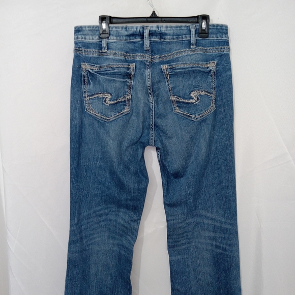 Silver Jeans Suki Flare Mid Rise Bootcut Denim Jeans Women’s 14/ L33 Stretch EUC - Picture 8 of 13